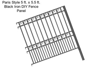 Paris Style 5 ft. x 5.5 ft. Black Iron DIY Fence Panel