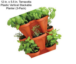 12 in. x 5.5 in. Terracotta Plastic Vertical Stackable Planter (3-Pack)