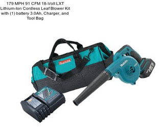 179 MPH 91 CFM 18-Volt LXT Lithium-Ion Cordless Leaf Blower Kit with (1) battery 3.0Ah, Charger, and Tool Bag