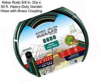 Kelos Rudo 5/8 in. Dia x 50 ft. Heavy-Duty Garden Hose with Brass Coupling