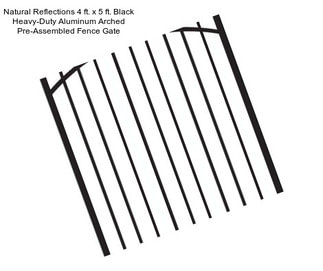 Natural Reflections 4 ft. x 5 ft. Black Heavy-Duty Aluminum Arched Pre-Assembled Fence Gate