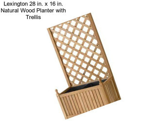 Lexington 28 in. x 16 in. Natural Wood Planter with Trellis