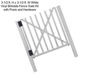 3-1/2 ft. H x 3-1/2 ft. W White Vinyl Birkdale Fence Gate Kit with Posts and Hardware