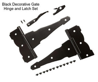 Black Decorative Gate Hinge and Latch Set