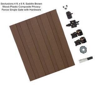 Seclusions 4 ft. x 6 ft. Saddle Brown Wood-Plastic Composite Privacy Fence Single Gate with Hardware