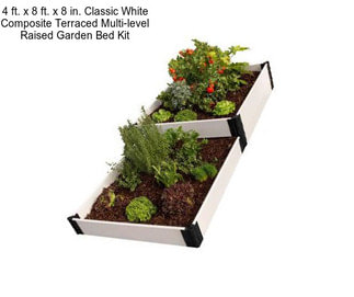 4 ft. x 8 ft. x 8 in. Classic White Composite Terraced Multi-level Raised Garden Bed Kit