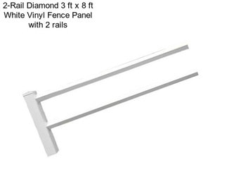 2-Rail Diamond 3 ft x 8 ft White Vinyl Fence Panel with 2 rails