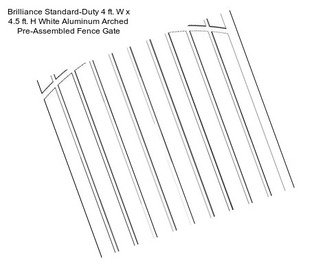 Brilliance Standard-Duty 4 ft. W x 4.5 ft. H White Aluminum Arched Pre-Assembled Fence Gate