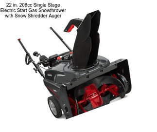 22 in. 208cc Single Stage Electric Start Gas Snowthrower with Snow Shredder Auger