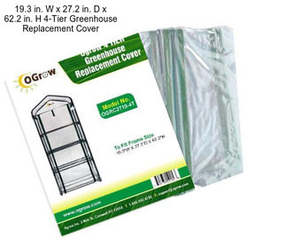 19.3 in. W x 27.2 in. D x 62.2 in. H 4-Tier Greenhouse Replacement Cover