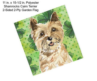 11 in. x 15-1/2 in. Polyester Shamrocks Cairn Terrier 2-Sided 2-Ply Garden Flag