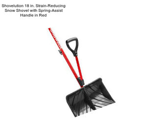 Shovelution 18 in. Strain-Reducing Snow Shovel with Spring-Assist Handle in Red