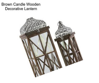 Brown Candle Wooden Decorative Lantern