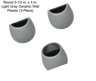 Round 3-1/2 in. x 4 in. Light Gray Ceramic Wall Planter (3-Piece)