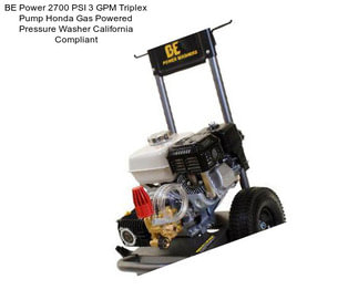 BE Power 2700 PSI 3 GPM Triplex Pump Honda Gas Powered Pressure Washer California Compliant