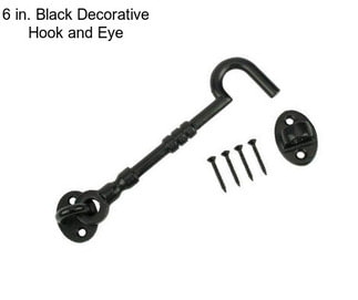 6 in. Black Decorative Hook and Eye