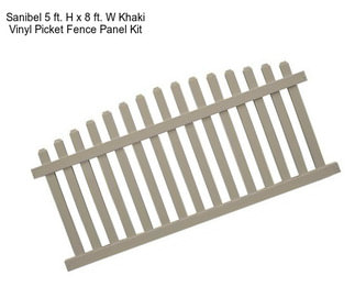 Sanibel 5 ft. H x 8 ft. W Khaki Vinyl Picket Fence Panel Kit