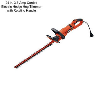 24 in. 3.3-Amp Corded Electric Hedge Hog Trimmer with Rotating Handle