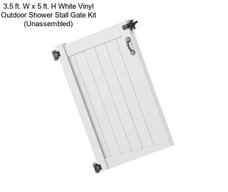 3.5 ft. W x 5 ft. H White Vinyl Outdoor Shower Stall Gate Kit (Unassembled)