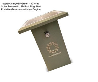 SuperCharge35 Green 480-Watt Solar Powered USB Port Plug Start Portable Generator with No Engine