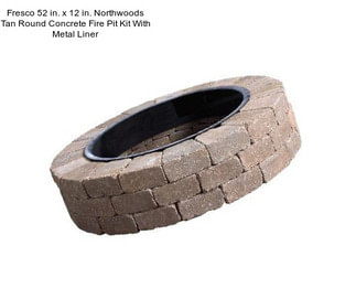 Fresco 52 in. x 12 in. Northwoods Tan Round Concrete Fire Pit Kit With Metal Liner