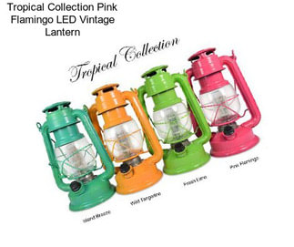 Tropical Collection Pink Flamingo LED Vintage Lantern