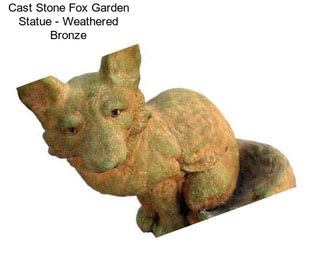 Cast Stone Fox Garden Statue - Weathered Bronze