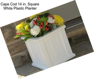 Cape Cod 14 in. Square White Plastic Planter