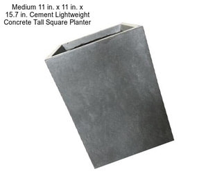 Medium 11 in. x 11 in. x 15.7 in. Cement Lightweight Concrete Tall Square Planter