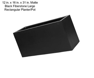 12 in. x 16 in. x 31 in. Matte Black Fiberstone Large Rectangular Planter/Pot