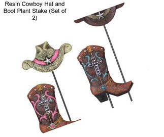 Resin Cowboy Hat and Boot Plant Stake (Set of 2)