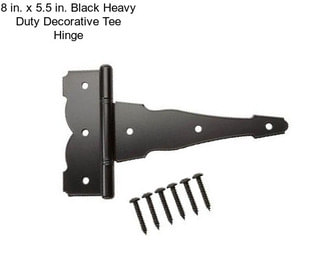 8 in. x 5.5 in. Black Heavy Duty Decorative Tee Hinge