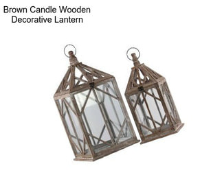 Brown Candle Wooden Decorative Lantern