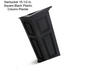 Nantucket 15-1/2 in. Square Black Plastic Column Planter