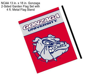 NCAA 13 in. x 18 in. Gonzaga 2-Sided Garden Flag Set with 4 ft. Metal Flag Stand