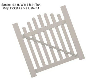 Sanibel 4.4 ft. W x 4 ft. H Tan Vinyl Picket Fence Gate Kit