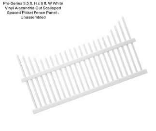 Pro-Series 3.5 ft. H x 8 ft. W White Vinyl Alexandria Cut Scalloped Spaced Picket Fence Panel - Unassembled