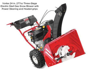 Vortex 24 in. 277cc Three-Stage Electric Start Gas Snow Blower with Power Steering and Heated grips