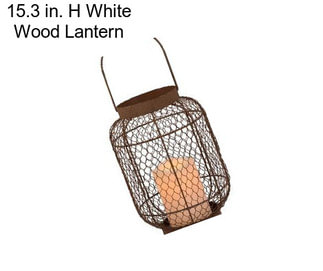 15.3 in. H White Wood Lantern