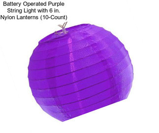 Battery Operated Purple String Light with 6 in. Nylon Lanterns (10-Count)