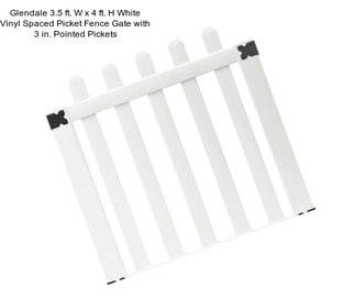 Glendale 3.5 ft. W x 4 ft. H White Vinyl Spaced Picket Fence Gate with 3 in. Pointed Pickets