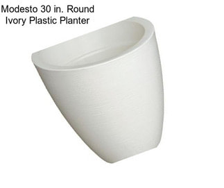 Modesto 30 in. Round Ivory Plastic Planter