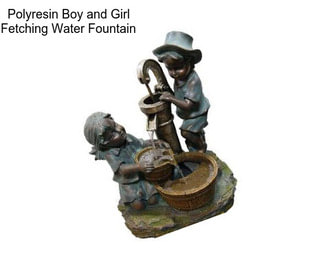 Polyresin Boy and Girl Fetching Water Fountain