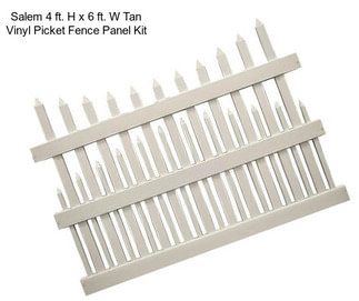 Salem 4 ft. H x 6 ft. W Tan Vinyl Picket Fence Panel Kit