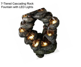7-Tiered Cascading Rock Fountain with LED Lights