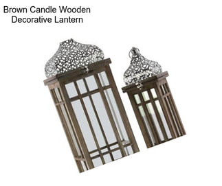 Brown Candle Wooden Decorative Lantern