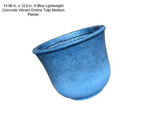 14.96 in. x 12.6 in. H Blue Lightweight Concrete Vibrant Ombre Tulip Medium Planter