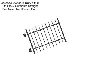 Cascade Standard-Duty 4 ft. x 3 ft. Black Aluminum Straight Pre-Assembled Fence Gate