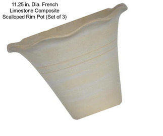 11.25 in. Dia. French Limestone Composite Scalloped Rim Pot (Set of 3)