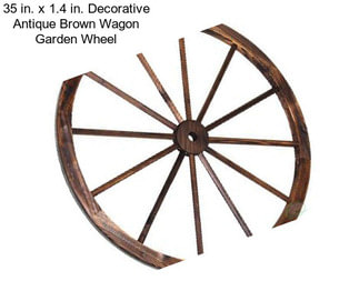 35 in. x 1.4 in. Decorative Antique Brown Wagon Garden Wheel